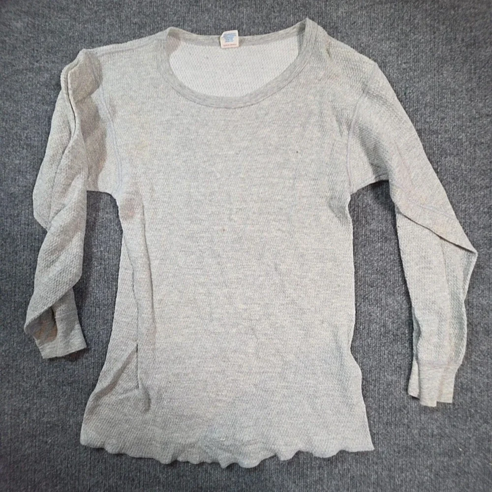 Active Johns Long Johns Mens XL Gray Thermal Waffle Knit Undershirt Base Layer